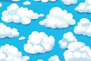 Obraz premium A bright blue sky with fluffy white clouds, perfect for a sunny day