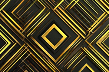 Abstract dark geometric background featuring glowing golden lines and sparkles, creating a modern, futuristic, and elegant design.