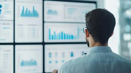 Data scientist reviewing profitability projections using predictive analytics, business analysis, forward-looking insights