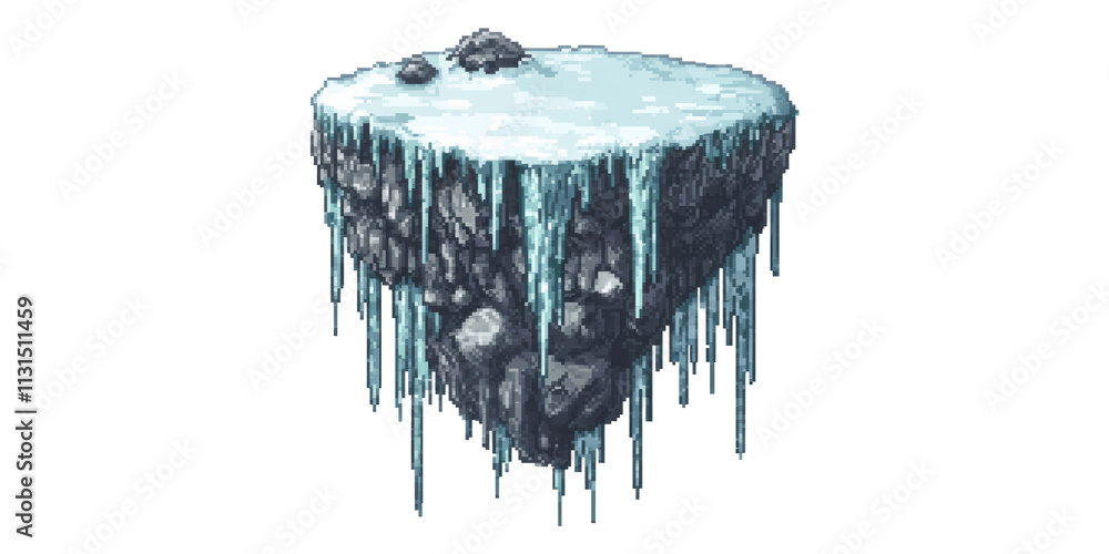 Poster floating iceberg fragment isolated on transparent background