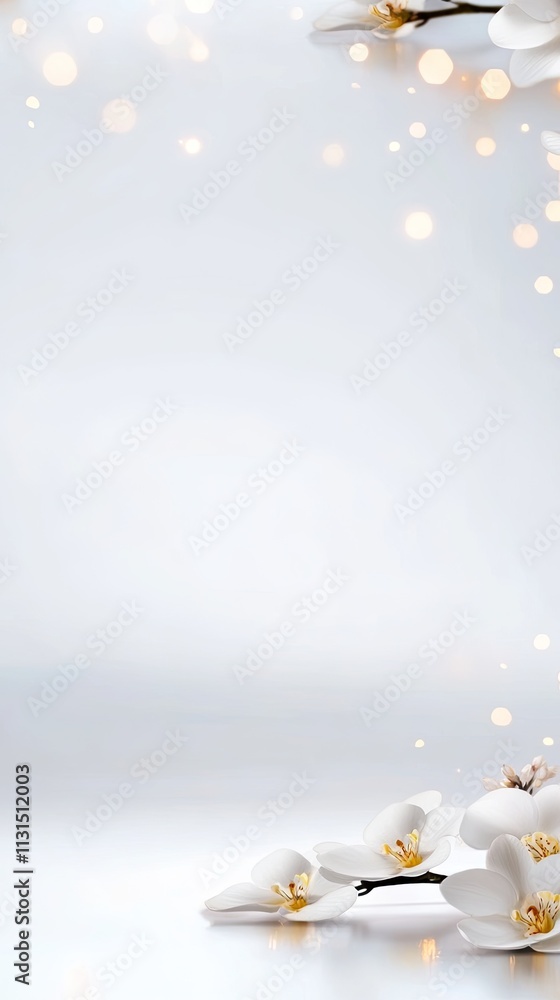 Aufkleber elegant white and yellow orchids with soft light create a serene spring atmosphere in a minimalistic