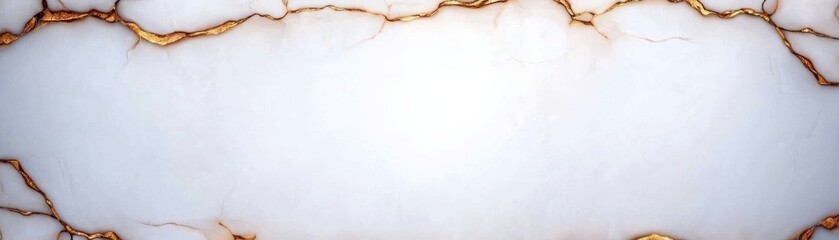 Obraz premium White Marble Gold Veins Abstract Border Composition