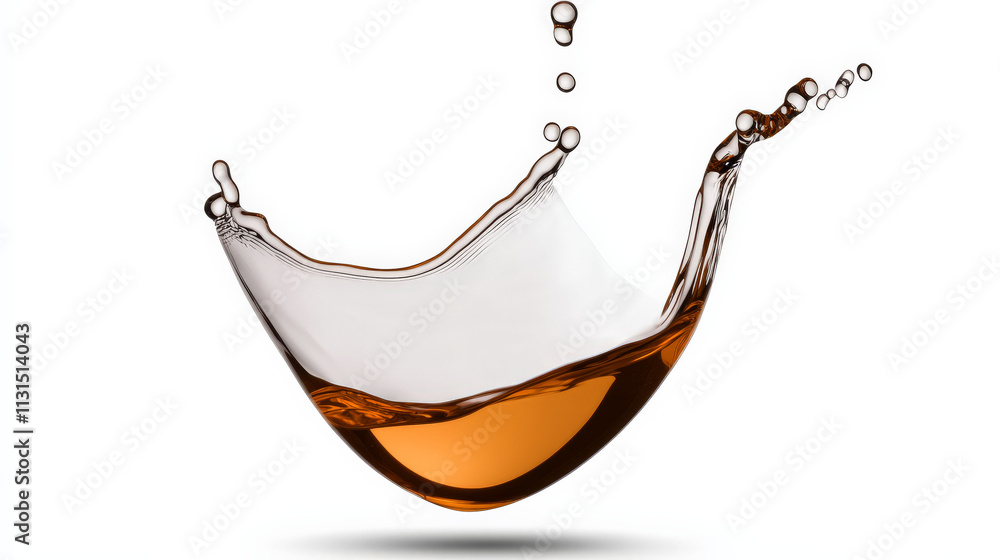 Poster amber liquid splash: dynamic image of an amber liquid splashing, showcasing its texture and movement