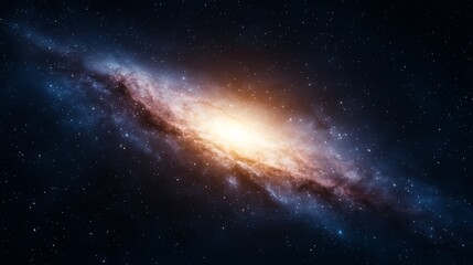 Cosmic Spiral Celestial Composition, Starry Night, Galactic Core Glow