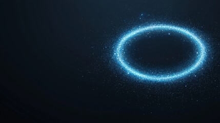 Naklejka premium Celestial Ring Glowing Oval of Light Particles on Dark Background
