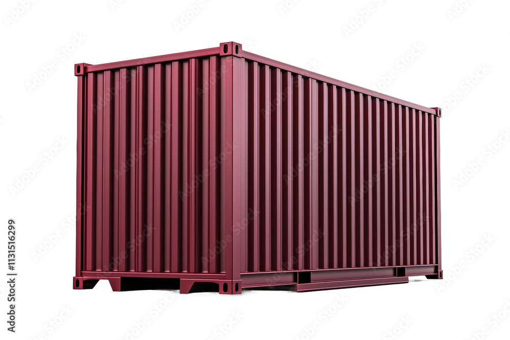 Poster a large red container with a white background