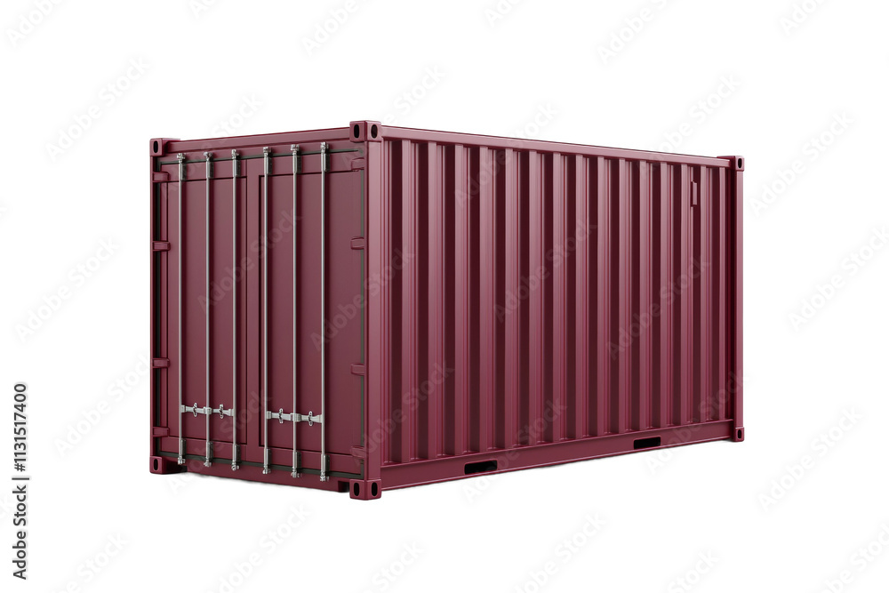 Poster a large red container with a white background