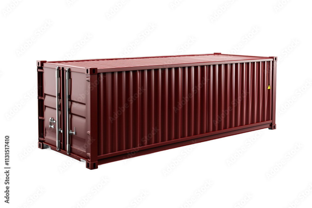 Poster a large red container with a yellow label on the side