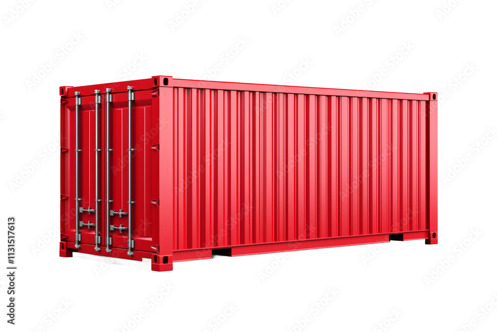 Poster a red container with a white background