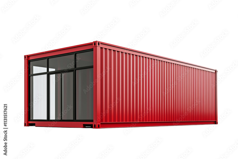 Aufkleber a red container with a window on the side