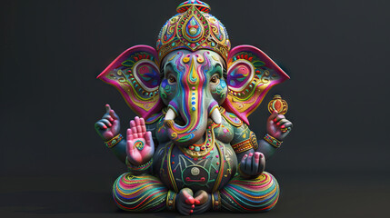 Fototapeta premium Multicolored Ganesha Statue