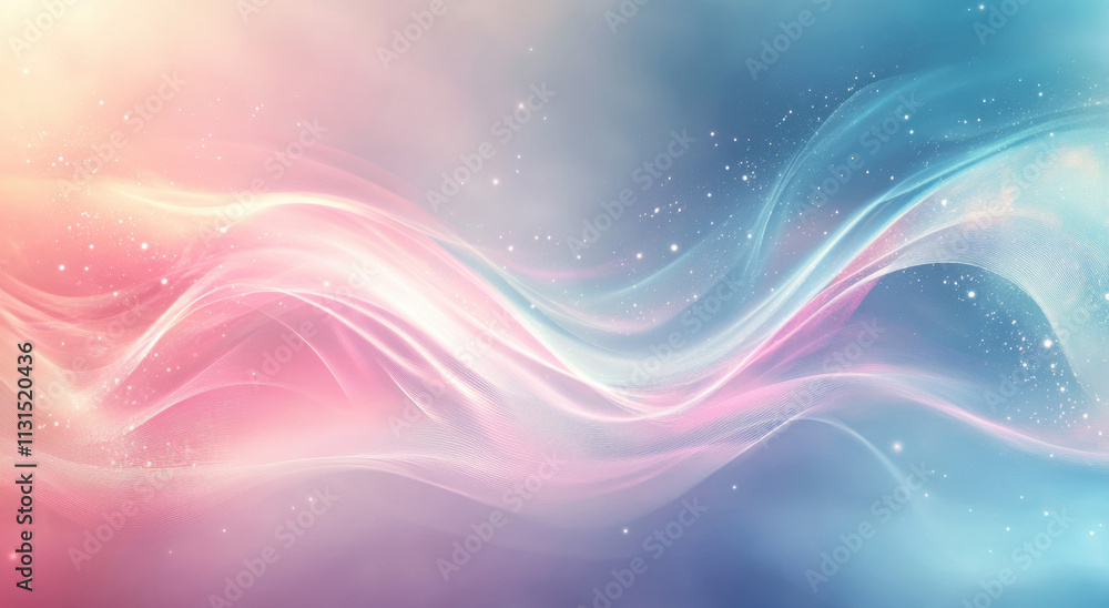 Poster gentle swirls of soft pastel colors intertwine in a harmonious dance, creating a serene and dreamy b