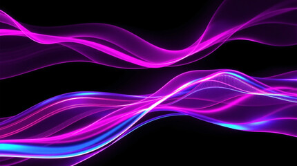 abstract futuristic background with purple blue glowing neon moving high speed wave lines and bokeh lights. Data transfer concept Fantastic wallpaper, Ai Generative 
