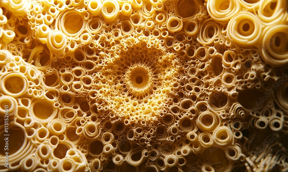 Poster abstract golden fractal pattern concentric circles