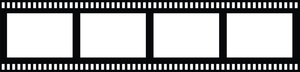 black and white background Vector film strip PNG. Roll of retro film strip on isolated transparent background. Photographic film in retro style.