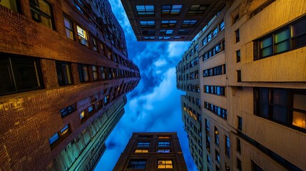 Obraz premium City Buildings Reaching For The Evening Sky