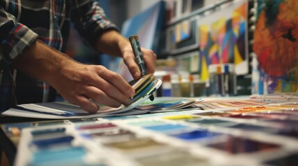 Fototapeta premium Creative Hands at Work. Creative Arts and Engineering concept
