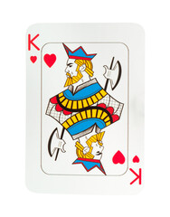 Poker game. One playing card isolated on white