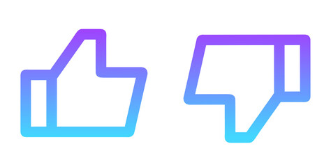 Obraz premium 青紫色のグラデーション｜グッドマークとバッドマーク 