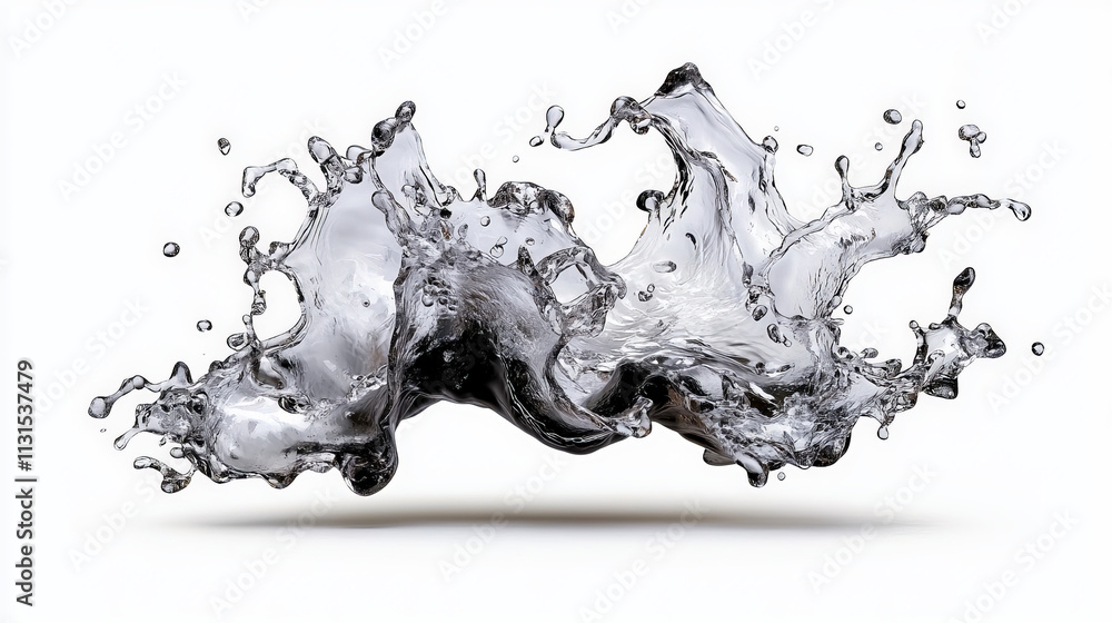 Poster water splash abstract: a captivating splash of liquid in mid-air, frozen in time, creates a dynamic 