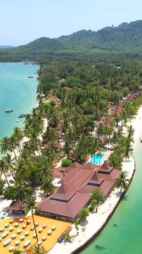 Beautiful sea and sandy beach view of Koh Muk or Koh Muk island Trang Province, Southern Thailand, Asia
