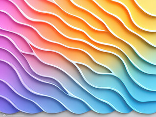Obraz premium Colorful gradient patterns create vibrant and dynamic visual effect, showcasing smooth waves in shades of pink, orange, and blue. This stylized composition is perfect for modern design projects