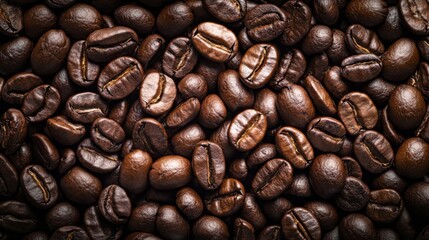 Obraz premium Close-up of roasted coffee beans