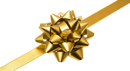 Gold star gift ribbon bow png