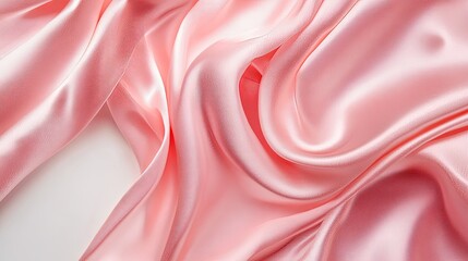 Obraz premium Soft, flowing pink silk fabric, smooth texture, elegant folds.