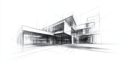Fototapeta premium architectural drawing 3d vector illustration