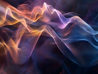 Fototapeta premium Waves of resonance and energy represented in abstract patterns