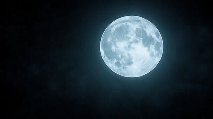 Obraz premium A captivating image of a full moon glowing brightly in the dark night sky. The moonlight creates a serene and mystical atmosphere, invoking a sense of calm and wonder.