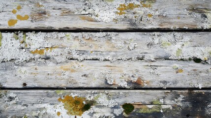 Fototapeta premium Weathered boat plank texture with algae moss and salt