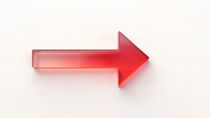 Minimalist Red Arrow Icon on White Background