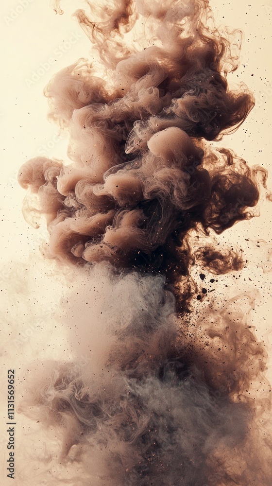 Aufkleber a stunning cloud of mocha mousse rises elegantly, creating an artistic spectacle. the blend of rich 