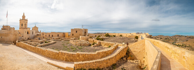 Gozo (Għawdex) Island Victoria massive fortification St. Johns Bastion Citadel (Cittadella) ruins...