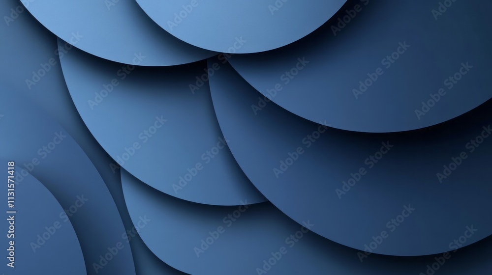 Poster circle abstract background. blue gradient circular shape elements. minimalist geometric pattern. mod