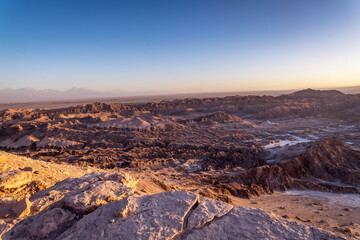 landscape of the valley of the moon in Atacama, Chile