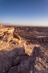 landscape of the valley of the moon in Atacama, Chile