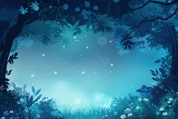 Fototapeta premium A mystical forest clearing with glowing orbs and flowers