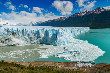 glacial landscape of Perito Moreno in Pampa Argentina