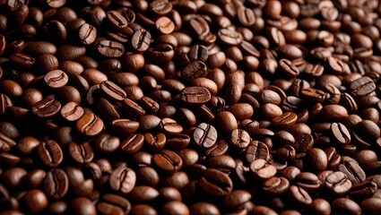 Obraz premium Mocha mousse, coffee background from small coffee beans