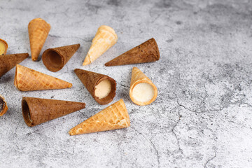 Variety of mini waffle cones.