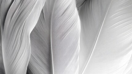 Close-up of soft, white feathers, showing delicate texture and lines.
