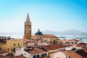 Fototapeta premium Chiesa di San Francesco. Famous church in Alghero, Sardinia, Italy.