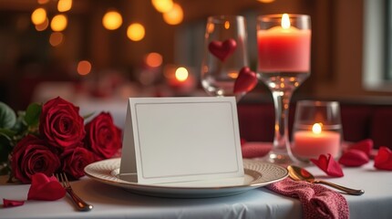 Valentine's Day Restaurant Menu Mockup