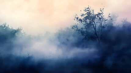 Obraz premium Watercolor mist with mysterious shadows