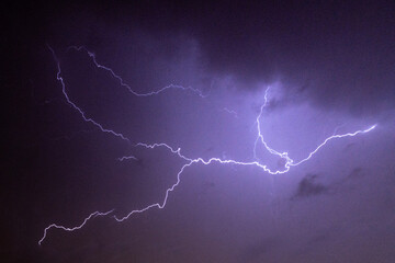 lightning in the night sky