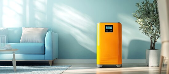 Fototapeta premium Modern Air Purifier in a Cozy Living Room.