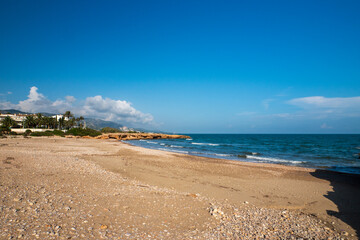 Playa del Carregador in Alcossebre, Provinz Castellón, Autonome Gemeinschaft Valencia, Spanien